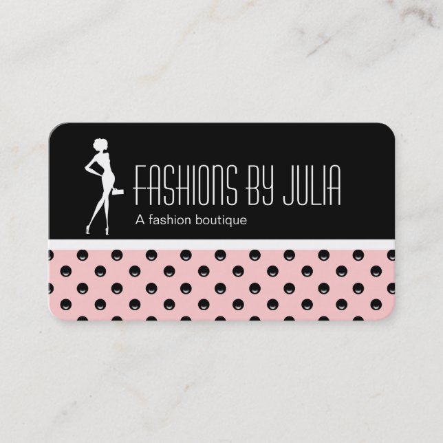 Cartes de visite de boutique de mode tendance (Devant)