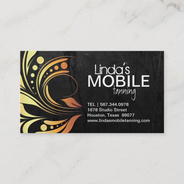 Cartes de visite de bronzage mobiles (Devant)