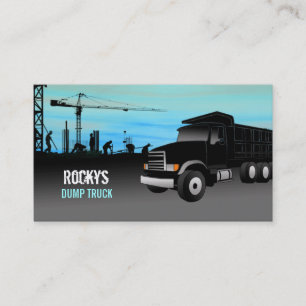 Cartes de visite de camion à benne basculante