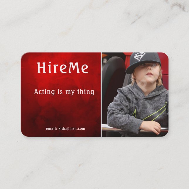 Cartes de visite de casquettes pour enfants - Modè (Devant)