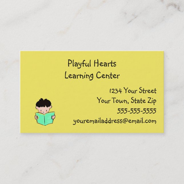 Cartes de visite de centre d'apprentissage (Devant)