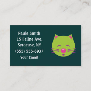 Cartes de visite de Chat Vert Sleepy