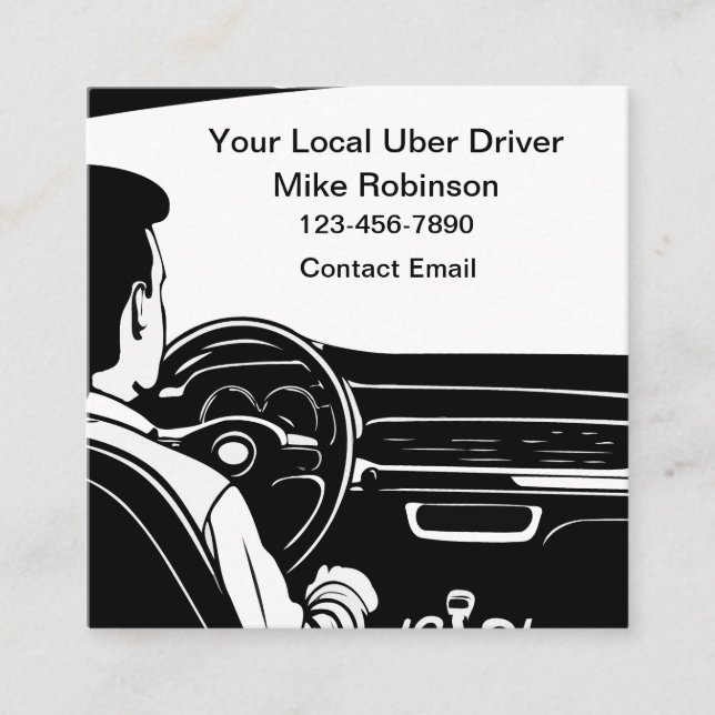 Cartes de visite de chauffeur Uber local simple th (Devant)