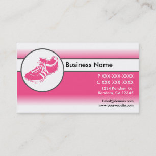 Cartes de visite de chaussures de sport rose blanc