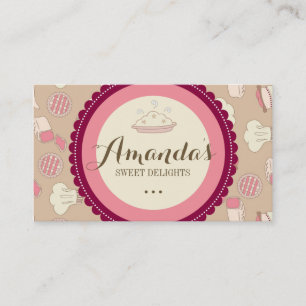 Cartes de visite de chef de pâtisserie d'amusemen