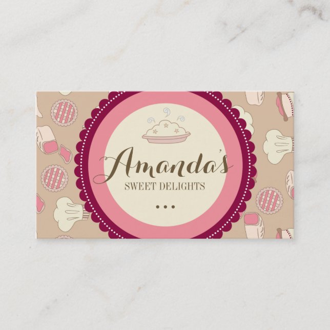 Cartes de visite de chef de pâtisserie d'amusement (Devant)