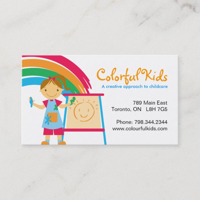 Cartes de visite de Childcare d'amusement (Devant)