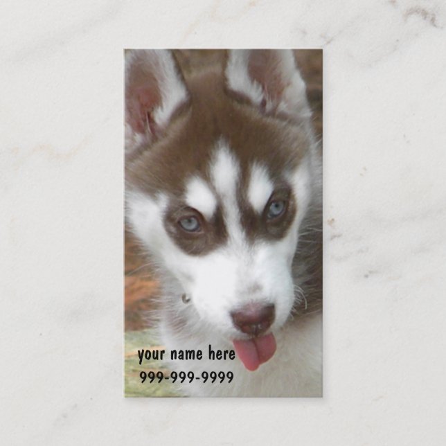 Cartes de visite de chiot de chien de traîneau (Devant)