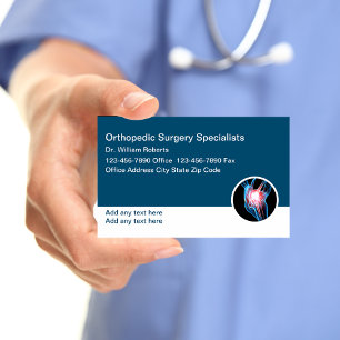 Cartes de visite de chirurgie orthopédique