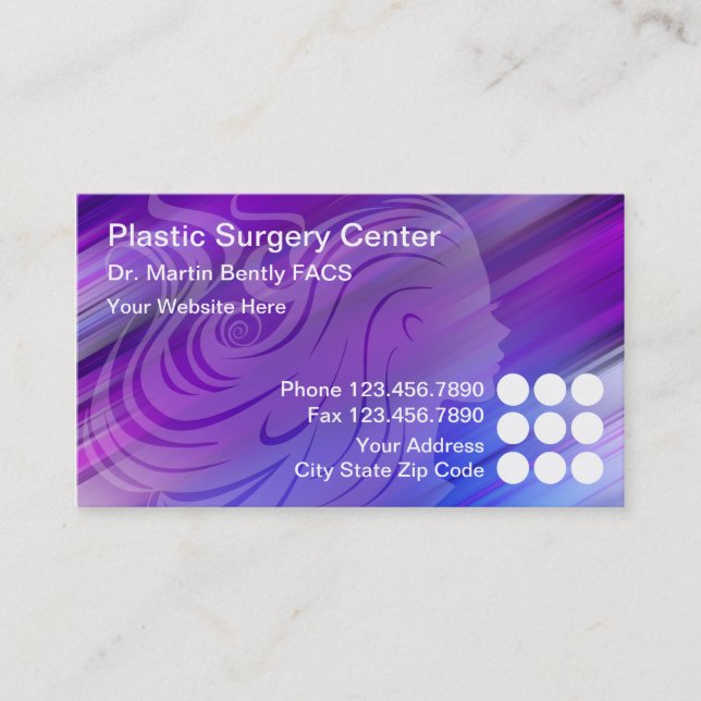 Cartes de visite de chirurgien plasticien (Devant)