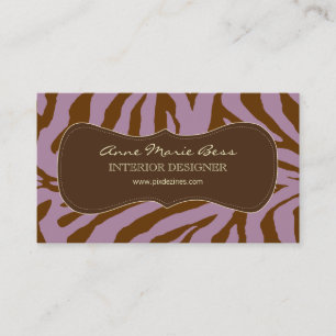 Cartes de visite de chocolat Zebra Lavender