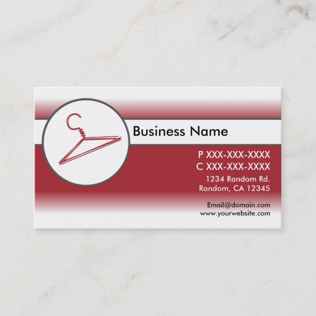 Cartes de visite de cintre blanc rouge (Devant)