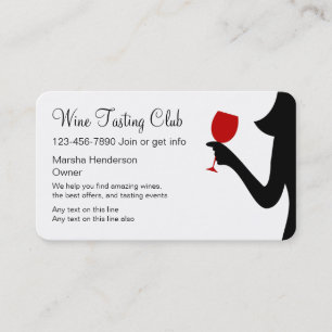 Cartes de visite de club d'échantillon de vin