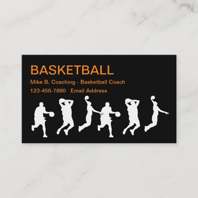 Cartes de visite de coach de basket cool (Devant)