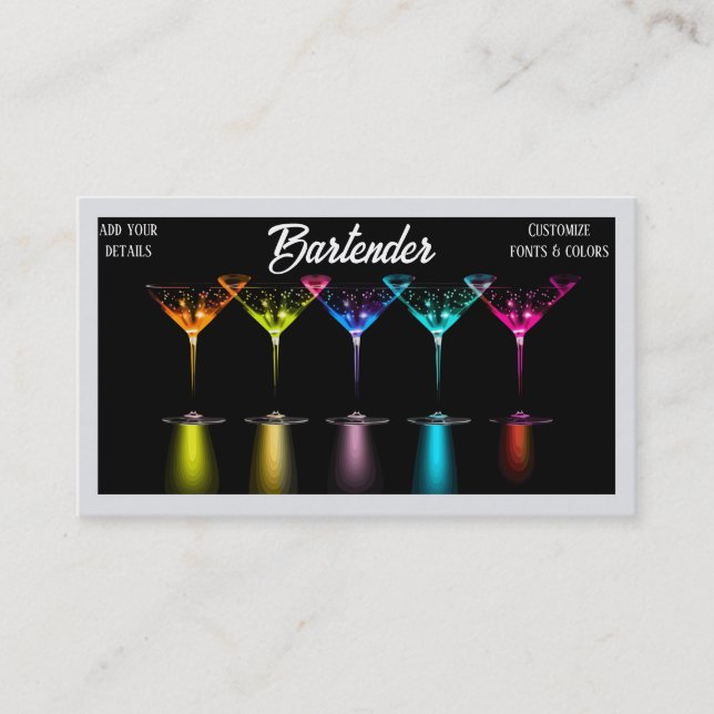 Cartes de visite de cocktail de barbare Mixologist (Devant)