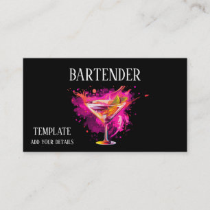 Cartes de visite de cocktail de barbare Mixologist