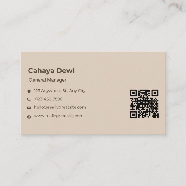 cartes de visite de code Qr rose (Devant)