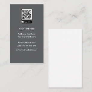Cartes de visite de code QR vertical du budget