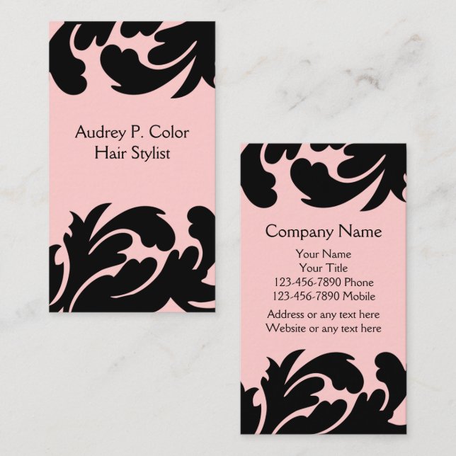 Cartes de visite de coiffeur (Devant / Derrière)