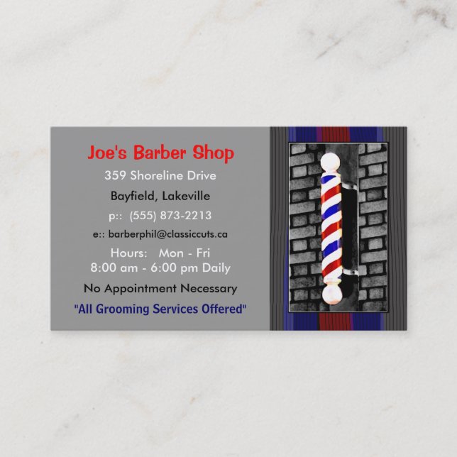 Cartes de visite de coiffeur/coiffeur des hommes (Devant)