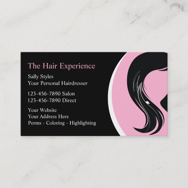 Cartes de visite de coiffeur de beauté (Devant)