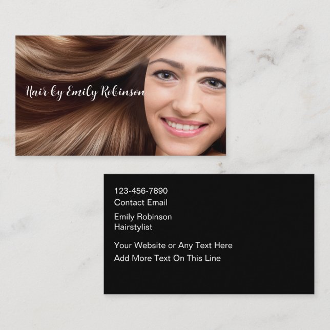 Cartes de visite de coiffeur Simple Beauté Tendanc (Devant / Derrière)