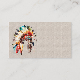 Cartes de visite de coiffure amérindienne