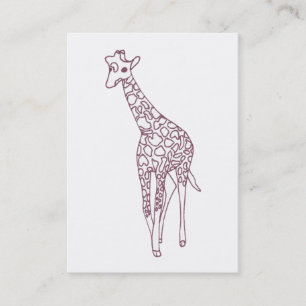 Cartes de visite de coloration de girafe de bébé