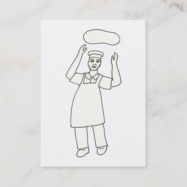 Cartes de visite de coloriage de chef pizza (Devant)