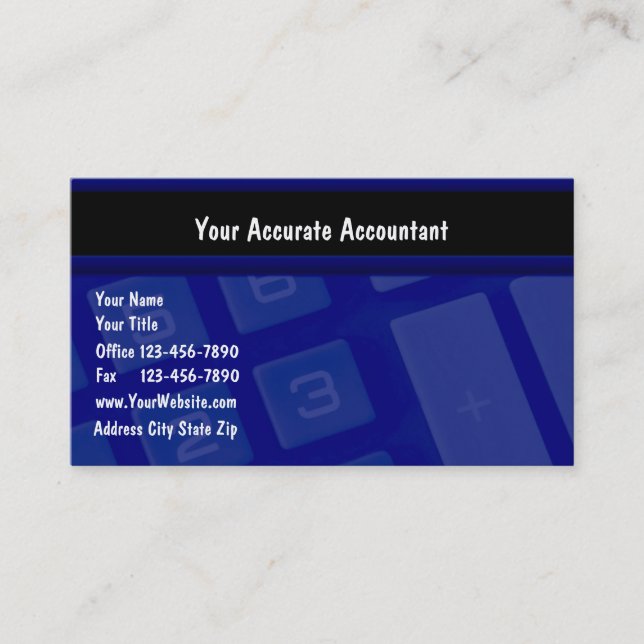 Cartes de visite de comptabilité (Devant)