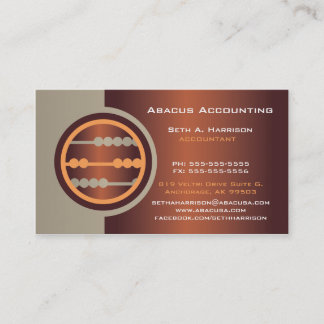 Cartes de visite de comptabilité abacus de bronze