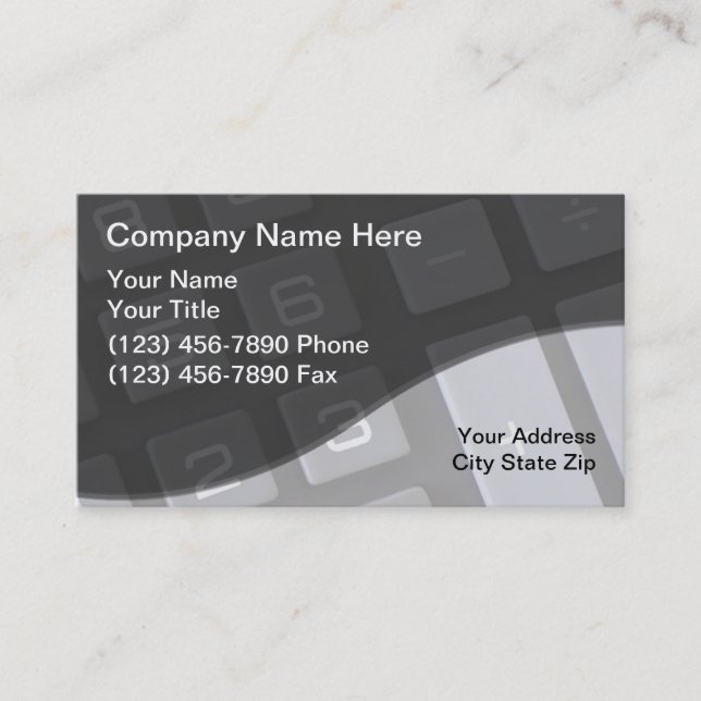 Cartes de visite de comptable (Devant)
