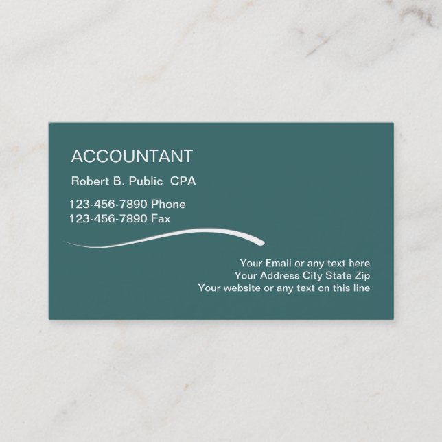 Cartes de visite de comptable simple (Devant)