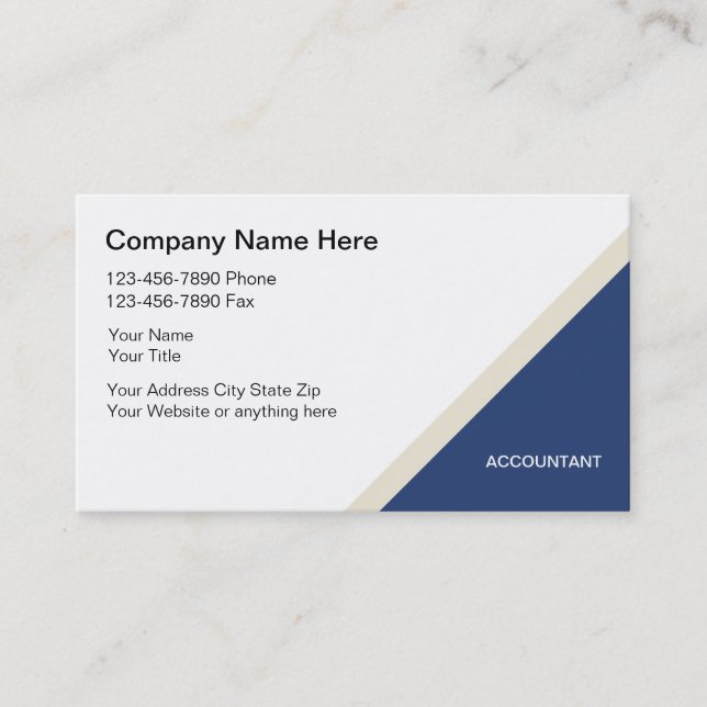 Cartes de visite de comptable simple (Devant)