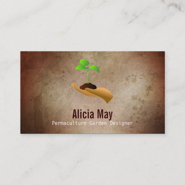 Cartes de visite de concepteur de Permaculture (Devant)