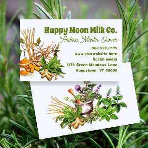 Cartes de visite de conception d'herboriste Herb