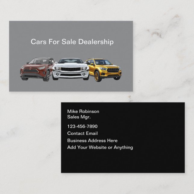 Cartes de visite de concessionnaire automobile d'o (Devant / Derrière)