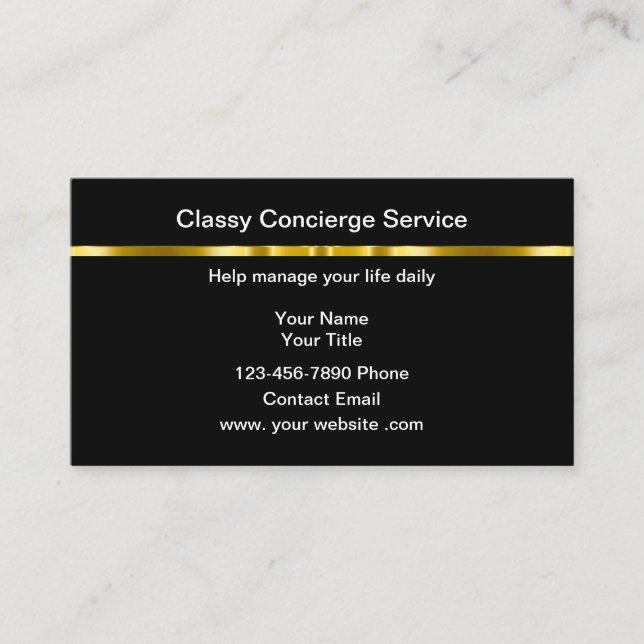 Cartes de visite de concierge personnel élégant De (Devant)