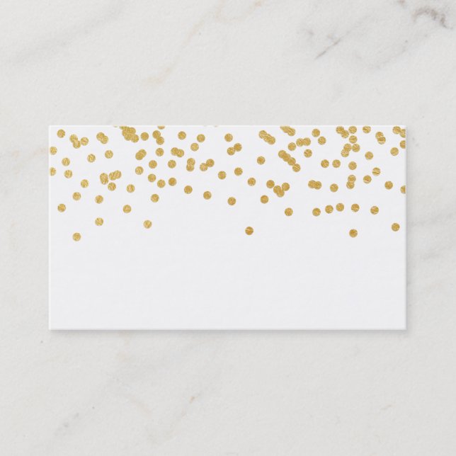 Cartes de visite de confettis d'or (Devant)