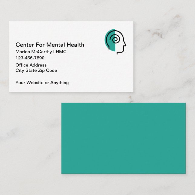 Cartes de visite de conseiller en santé mentale (Devant / Derrière)