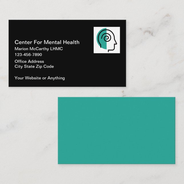 Cartes de visite de conseiller en santé mentale (Devant / Derrière)