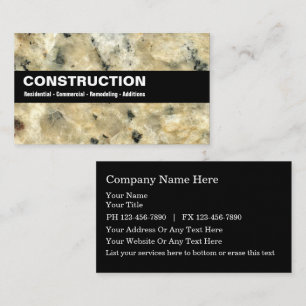 Cartes de visite de construction