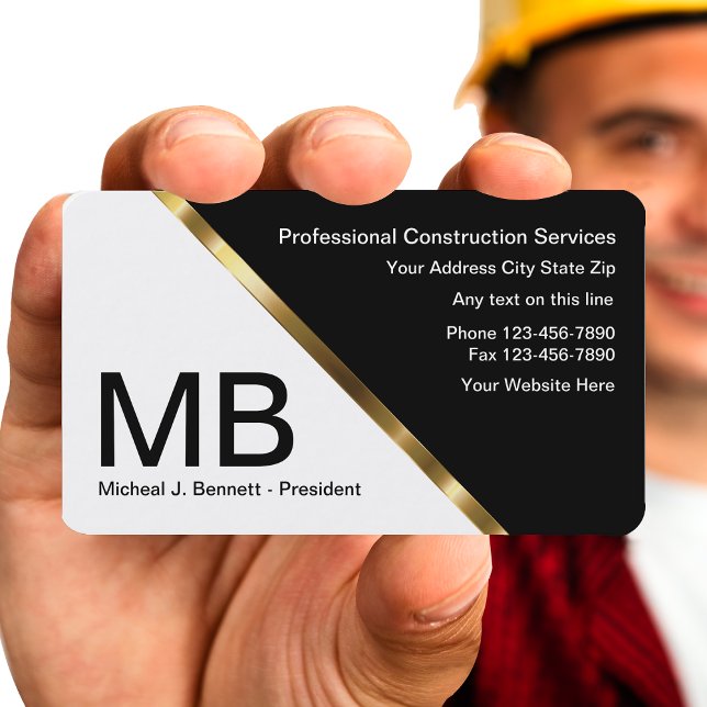 Cartes de visite de construction élégantes (Créateur téléchargé)