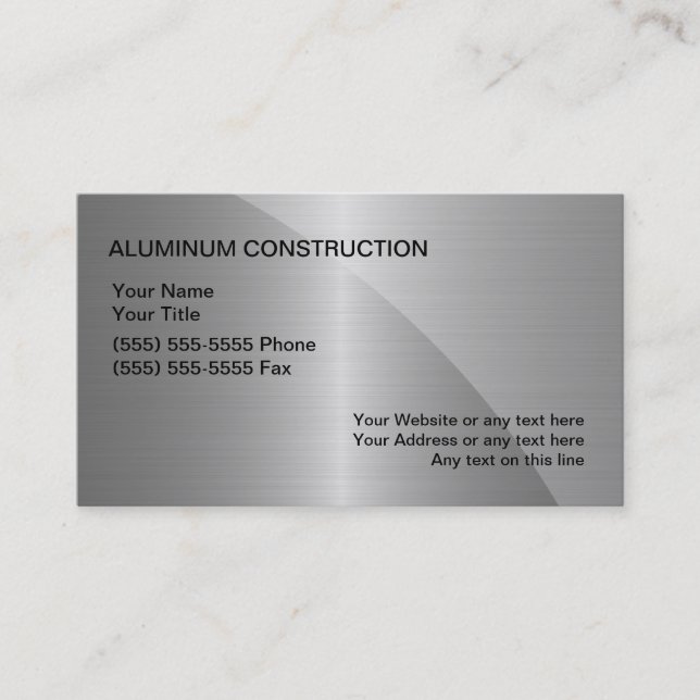 Cartes de visite de construction en aluminium (Devant)