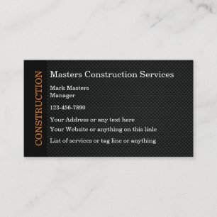 Cartes de visite de construction en fibre de carbo