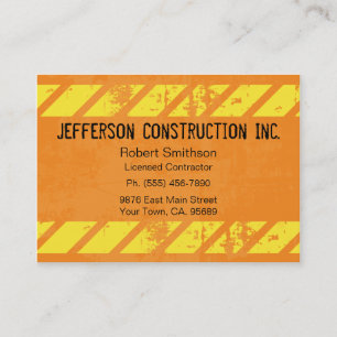 Cartes de visite de Construction Orange Large