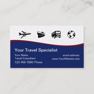 Cartes de visite de consultant en voyages modernes