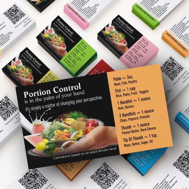 Cartes de visite de contrôle de la partie (Nutrition Mastery Business Cards in custom colors)