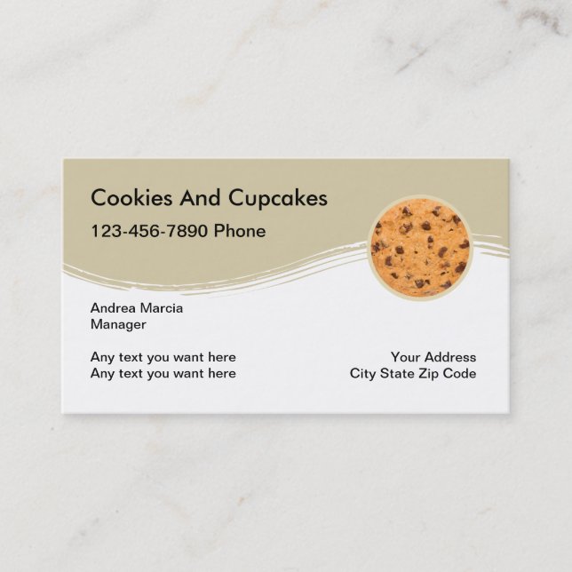 Cartes de visite De Cookies Et De Cupcakes (Devant)