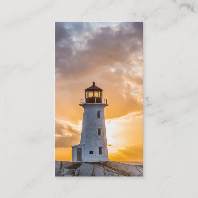 Cartes de visite de coucher du soleil de phare de (Devant)